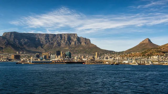 Illustrated city view of Cape Town